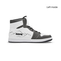 left inside of high-top leather sneakers