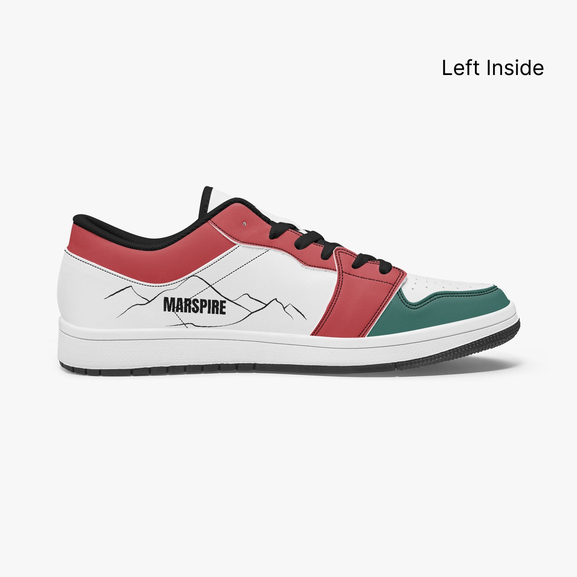 left inside view of low-top sneakers - black