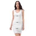 front view of white bodycon dress