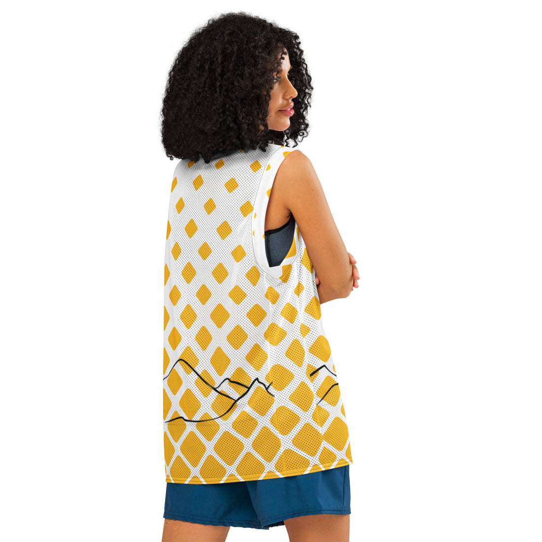 side view of retro basketball jerseys