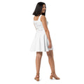 woman wearing white skater dress