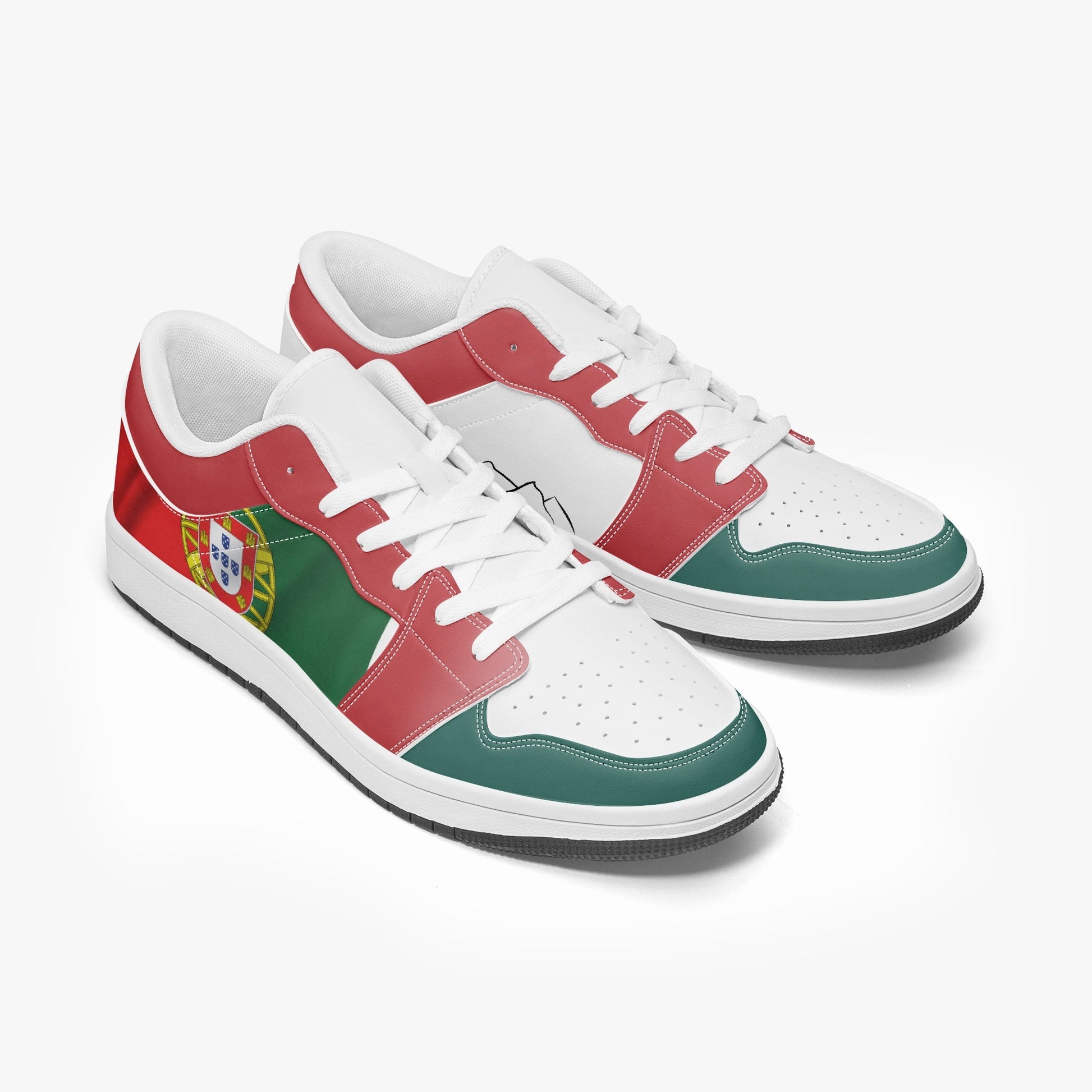 closeup of low-top sneakers - white