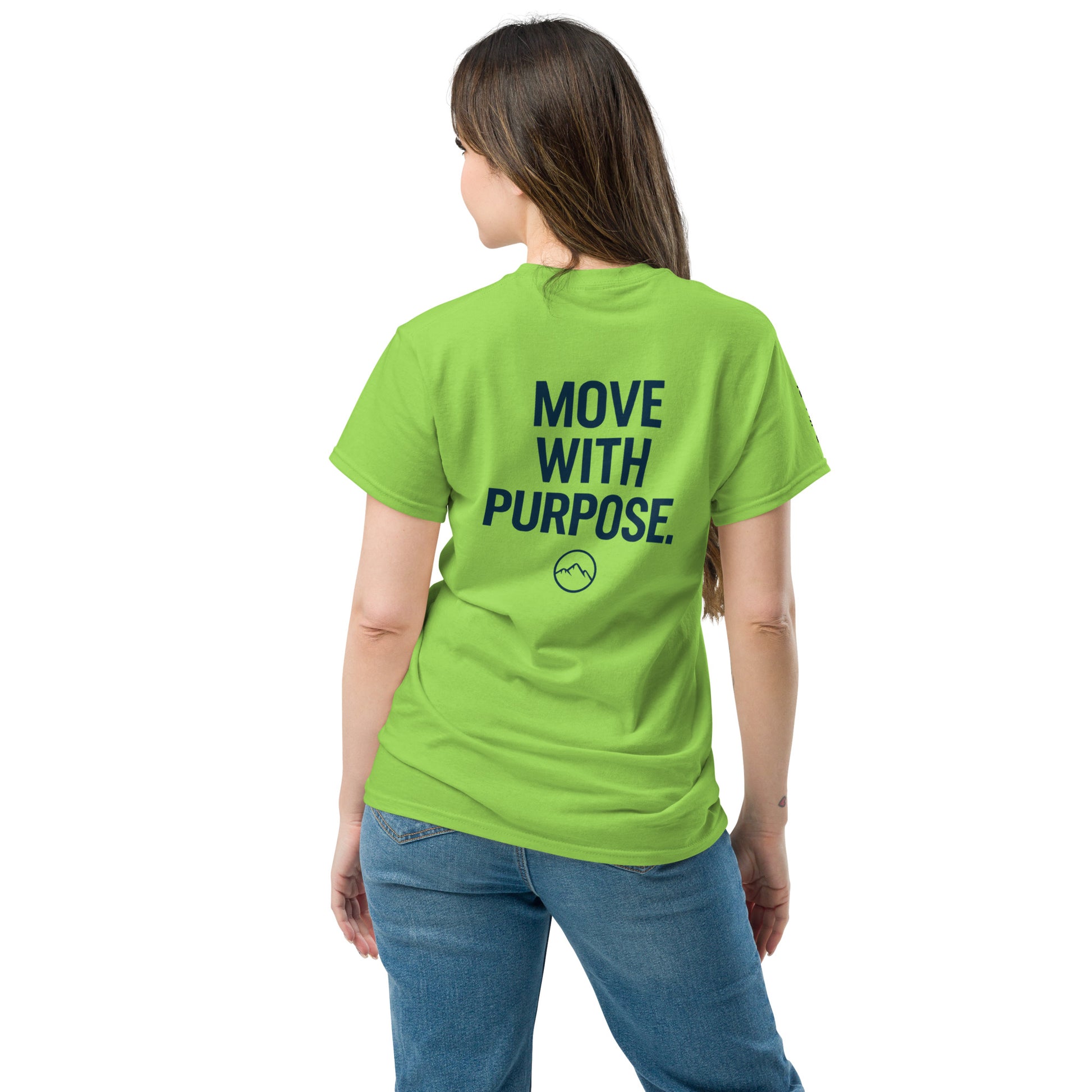 back view of lime classic tee