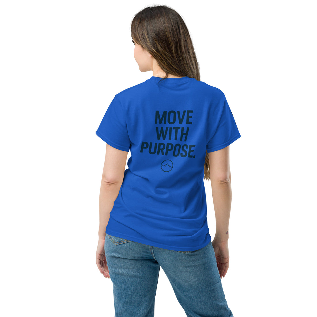 blue classic tee - back view