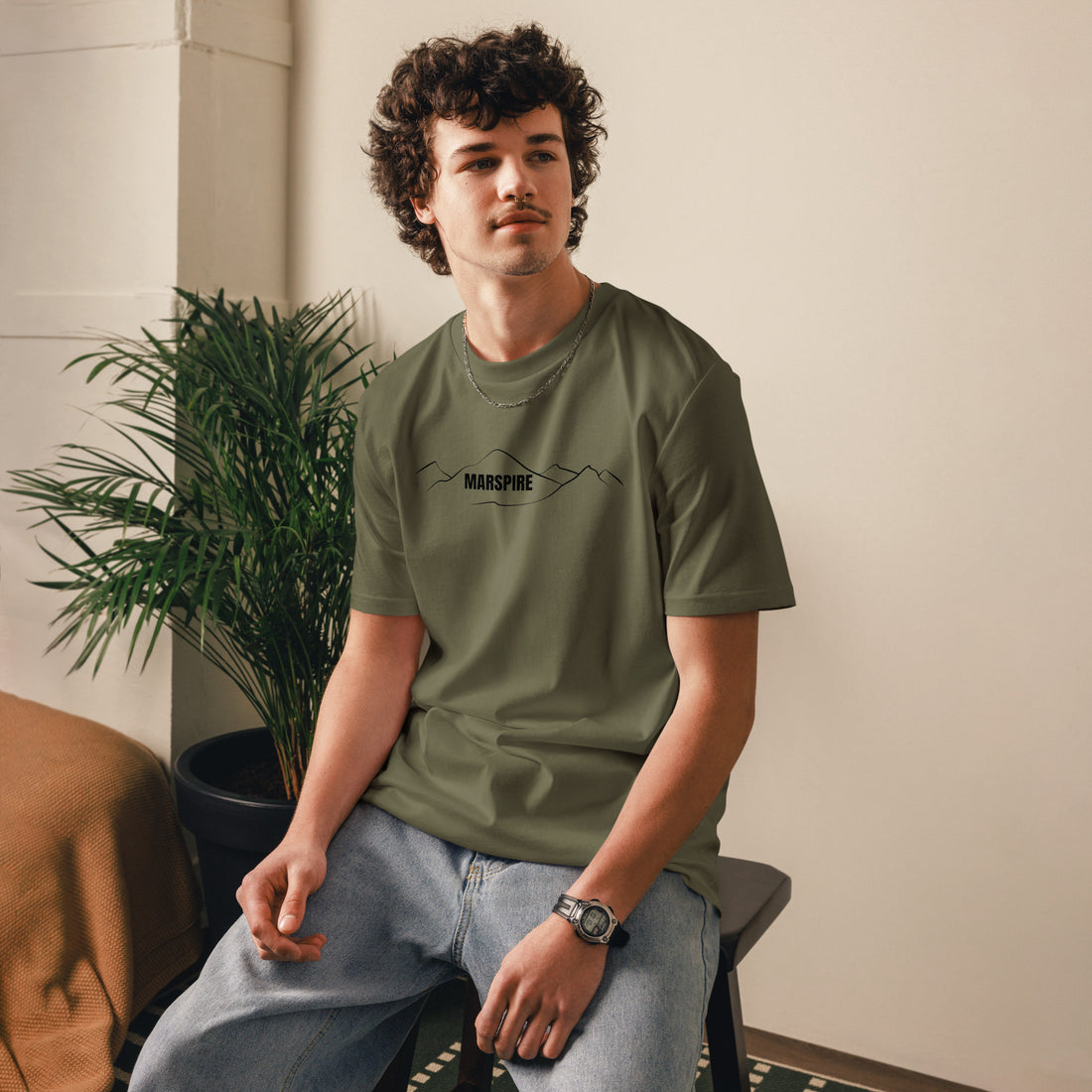 person wearing stargazer cotton t-shirt