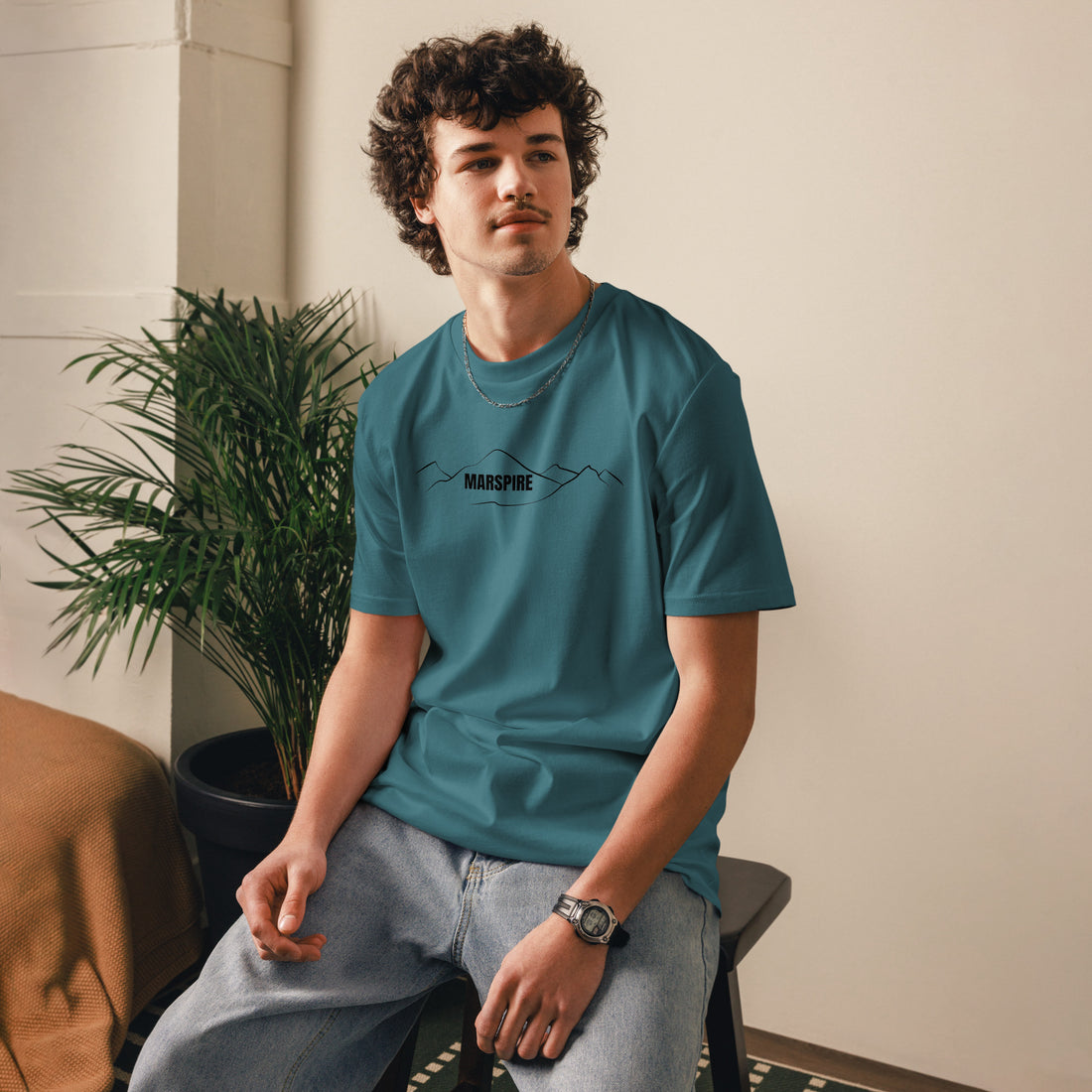 person wearing stargazer cotton t-shirt