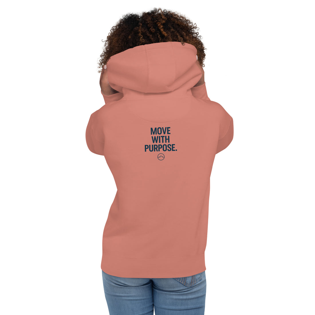 lightweight hoodie in dusty rose front view