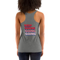 back view of premium heather women's racerback tank tops