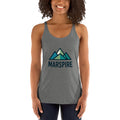 front view of premium heather women's racerback tank tops