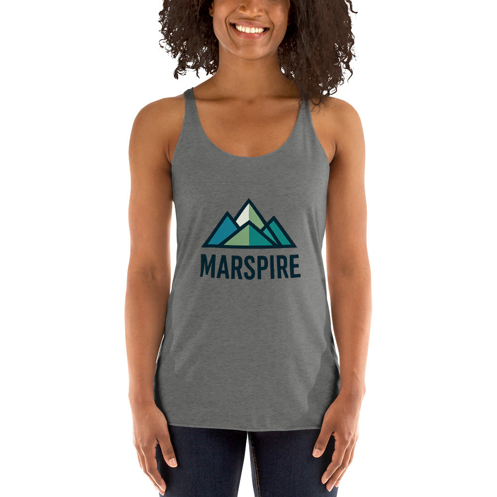 front view of premium heather women's racerback tank tops