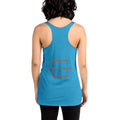 back view of vintage turquoise women's racerback tank tops