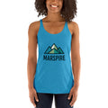 front view of vintage turquoise women's racerback tank tops